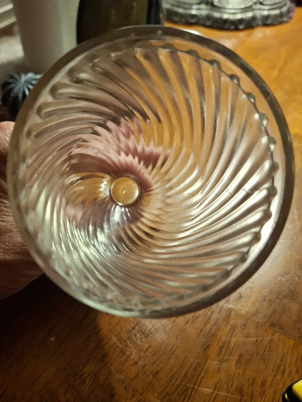 Swirl Glass Footed Goblet Water Wine 5.5
